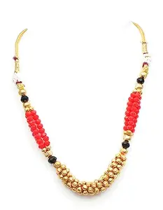 kartik Beautiful Red Agates Multi-Layer Designer Necklace for women Red