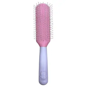 Flat paddle Hair Brush with Strong & Flexible Nylon Bristles having Anti-static Ball Tips, For Grooming, Straightening, Smoothing, Detangling Hair, Ideal for Men & Women