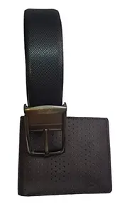 MOK WORLD Combo Pack of Leather Wallet and Belt for Men's. (Honey Honeybee)
