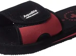 Aqualite Men GV-1001 Slipper, Black/Red, 7 UK/India