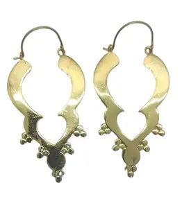 Dangle Hoop Earrings, Gold Plated, Gold Color