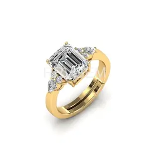 RRVGEM Natural zircon ring 4.25 Ratti Certified Handcrafted Finger Ring With Beautifull Stone american diamond ring Gold Plated for Men and Women