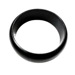 BLACK RING for mens and womens black stainless steel smooth finish ring for party work dailywear RING (18 mm)