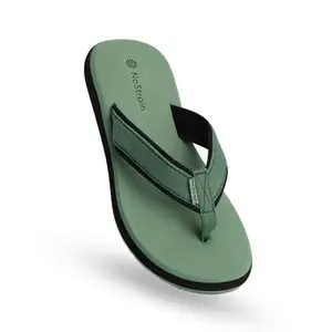 NoStrain Angular Canvas Slippers for Women, Triple Density Sole, Cushioned Insole (Green, UK Footwear Size System, Adult, Women, Numeric, Medium, 3)