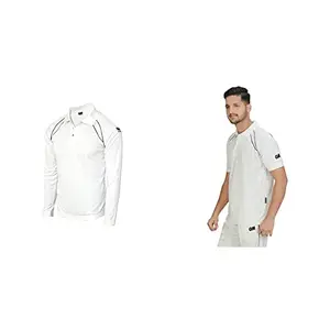 GM 7205 Full Sleeve Cricket T-Shirt Size-X-Large (White/Navy) 7205 Half Sleeve Cricket T-Shirt Size-X-Large (White/Navy)