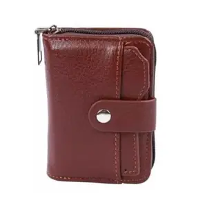 Kesariya Fashion Unisex Genuine Leather Wallet with Zipper | RFID Blocking Card Holder Zipper Wallet(Brown)
