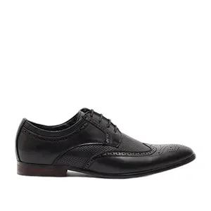 shoexpress Men's Textured Lace-Up Brogue Shoes Black Oxford (LM106-20080)
