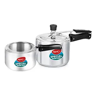 Pigeon by Stovekraft 14456 Induction Base Inner Lid Aluminium Pressure Cooker, 3L