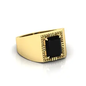 7.25 Ratti Black Hakik Original Stone Adjustable Ring For Men And Women With Lab Certified B4