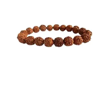 TDV GEMSTONE 5 मुखी रुद्राक्ष ब्रेसलेट Original Brown From Nepal 5 Mukhi Rudraksha Bracelet For Worship Attractive Panch Mukhi Bracelet IGL Lab Certified Purest Five Face Rudraksha For Women