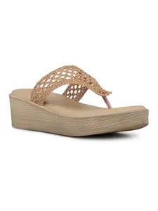 Inc.5 Womens Beige Casual Solid Round Toe Wedge Sandals