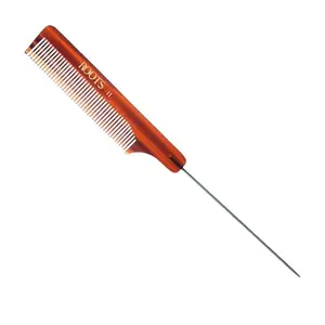 ROOTS - Professional Tail Comb with Pin Tail | Salon Grade - For Men & Women | Ideal for Sectioning & Colouring | Rounded Teeth prevent Hair & Scalp damage | Length - 4.8 Inch | Model No - 11