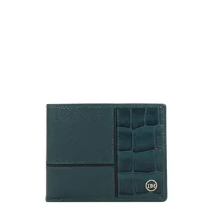 Da Milano RFID Protected Leather Wallet for Men with Card Slot - Blue