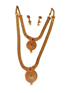 Jewellery Sets for Women Gold Plated Traditional Necklace set for women Jewellery set with Earrings For Girls/Women (VIN-0135)