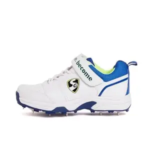 SG Shoe SG Sierra 2.0 WHT/Lime/R.Blue No.10 Cricket Shoes, 10 (WHT/Lime/R.Blue)