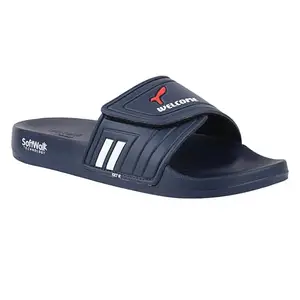 WELCOME PARADA Men's Sliders/Slippers Lightweight Super Flexible Arch Support Durable Anti Skid & Stylish Dailywear Sliders/Slippers for Men M-PARADA-NVY_8
