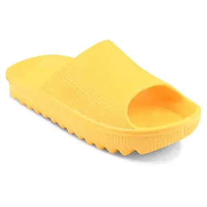 Axter Presents Women's Stylish & Comfortable Latest Designning Light Weight Trending Slide Slippers (2503 Yellow)