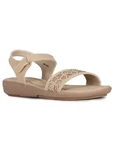 Bata Womens Brio Sandal Flats, (5618221), Beige, 3UK