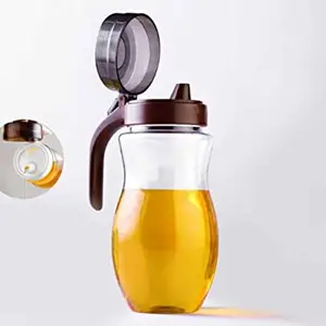 Nopse Transparent Plastic oil dispenser Handy Oil Pourer with Leak Proof Lid and Ergonomic Non Slip Handle food oil dispenser with Spout for pouring oil, Vinegar