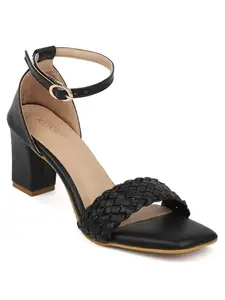 ICONICS Women Heeled Sandals,Black,38