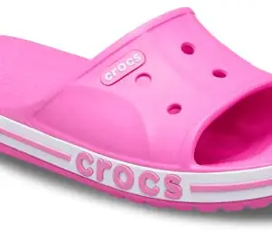 crocs Unisex Adult Bayaband Slide Electric Pink Sandal-5 Kids UK (205392-6QQ)