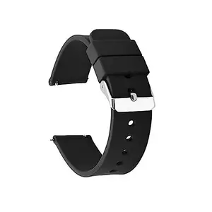 SKARSH Silicone Rubber 22mm Smart Watch Strap,Quick Release Watch Strap with Stainless Steel Buckle