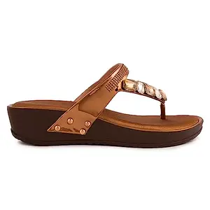 Carrito Casual Heel Sandals Solid,Stylish and Comfortable Sole For Womens & Girls (Copper, numeric_7)