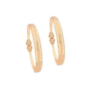 Pair of 1 Brass Stylish Design Gold Polished Traditional Jewellery Braclate Bangles for Women & Girls (BG NO 104)(AB_BG NO 10)