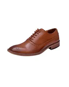 HiREL'S Men's Tan Formal Shoes-6 UK/India (39 EU) (hirel930)
