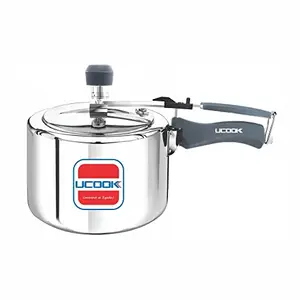 UCOOK X1 Aluminium Inner Lid Induction Pressure Cooker, 3 Litre, Silver price in India.