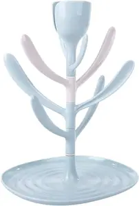 THE LITTLE LOOKERS Bottle Drying Rack, Portable Bottle Dryer Rack, Easy to Clean,Used for Teats, Cups and Feeding Accessories (Blue)