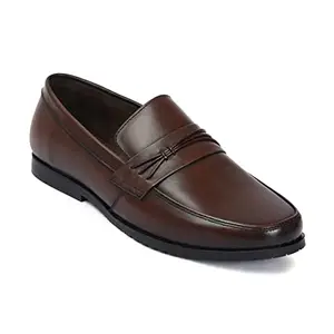 Zoom Shoes Men's Genuine Leather Formal Shoes for Office/Casual Wear Dress Shoes Shoes for Men A1145 Brown