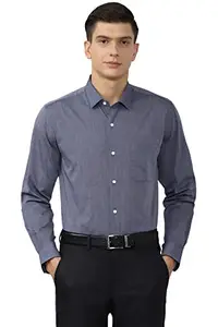 Peter England Men's Solid Regular Shirt (PESFOSLBG00575_MediumGrey 39)