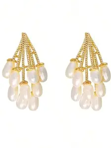 KRELIN Gold Tone Traditional Pearl Earring Set For Women and Girls