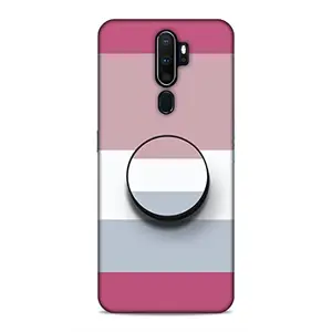 Screaming Ranngers Designer Printed Hard Matt Finish Mobile Case Back Cover with Mobile Holder for Oppo A5 / A9 2020 (Patterns/multicolours/Pink)