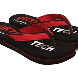 UA 04 Belotna Doctor Soft Flat Ortho Care Orthopaedic Diabetic Comfort Dr Slippers and Flipflops For Women's and Girl's House Home Daily Use Chappal (Black Red, numeric_6)