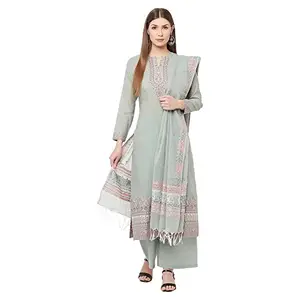 Safaa Women Organic Cotton Woven Design Unstitched Dress Material With Dupatta