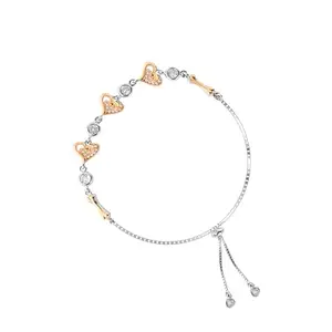 Ragya Jewels Rose Gold Plated 925 Sterling Silver Heart Pinnacle Bracelet For Womens