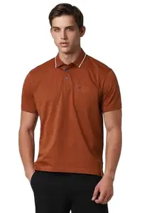 Van Heusen Men's Regular Fit T-Shirt (VSKWURGFD70095_Brown