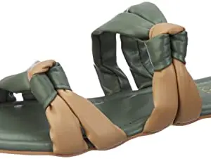 Inc.5 Women Green Open Toe Flat Fashion Sandal