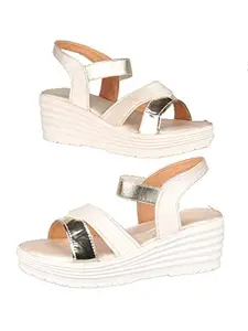 WalkTrendy Womens Synthetic Cream Sandals With Heels - 4 UK (Wtwhs465_Cream_37)