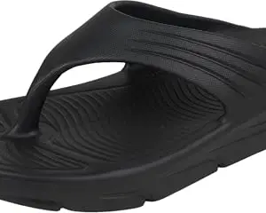TRV Coco-Balance Black Slip-on Flip-Flops/Slippers, Lightweight EVA Sole – Casual Outdoor Chappal, Monsoon, Rainy Season Footwear for Men-6 Kids UK