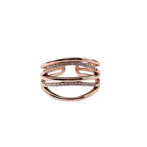 THE VELVET BOX Elegant Band Rose Gold Ring for Women