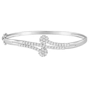 GIVA 925 Silver You Sparkle Cuff Bangle, Adjustable | Gifts for Women and Girls | With Certificate of Authenticity and 925 Stamp | 6 Months Warranty