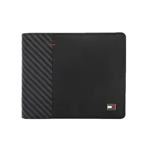 Tommy Hilfiger Ben Men Leather Global Coin Wallet Black