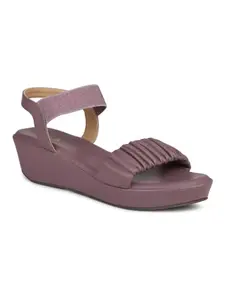 Inc.5 Women Purple Solid Wedge Sandals