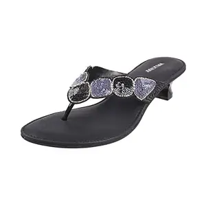 Walkway by Metro Brands Women's Black Synthetic Fashion Sandals 7-UK 40 (EU) (35-4678)