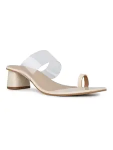 Inc.5 Womens Beige Transparent Square Heels
