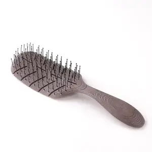 Homestic Hair Brush | Vented Leaf Hair Brushes | Wet & Dry Hair Brushes for Women-Men | Soft Bristles Detangler Hair Brush | HSBIOCFE | Coffee