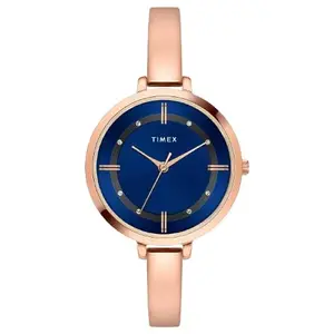Timex Women's Blue Analog Brass Watch TWEL12825-EX